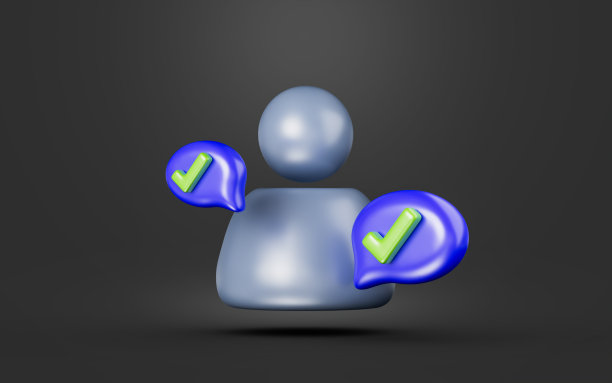 用户在客户端的暗背景3d渲染概念上勾选标志图片下载