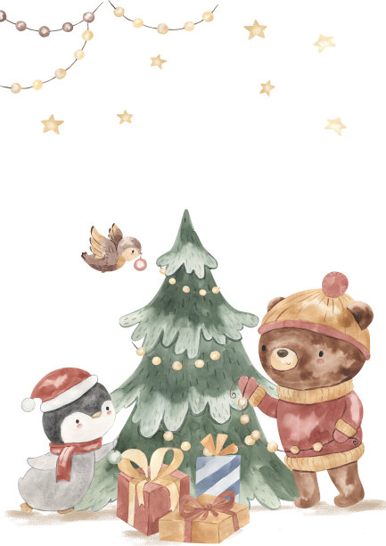 水彩圣诞托儿所模板，婴儿淋浴，生日派对邀请函图片下载