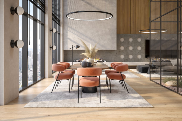 现代风格的概念室内3d插画图片下载