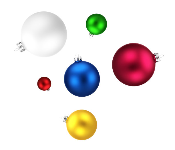 白色的圣诞球图片下载