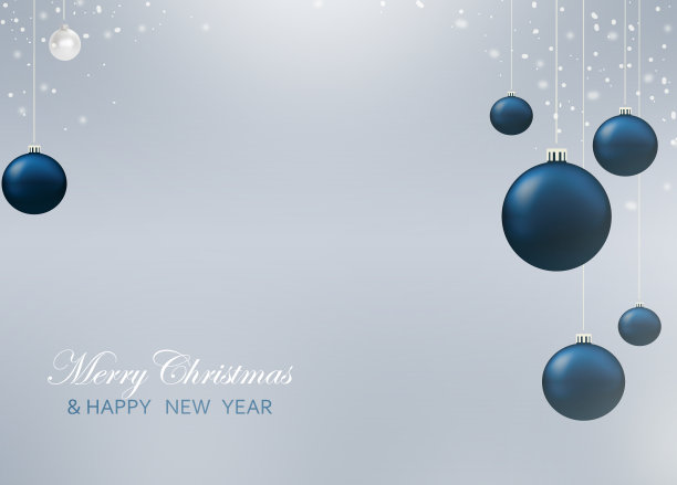 蓝色小球的圣诞背景图片下载