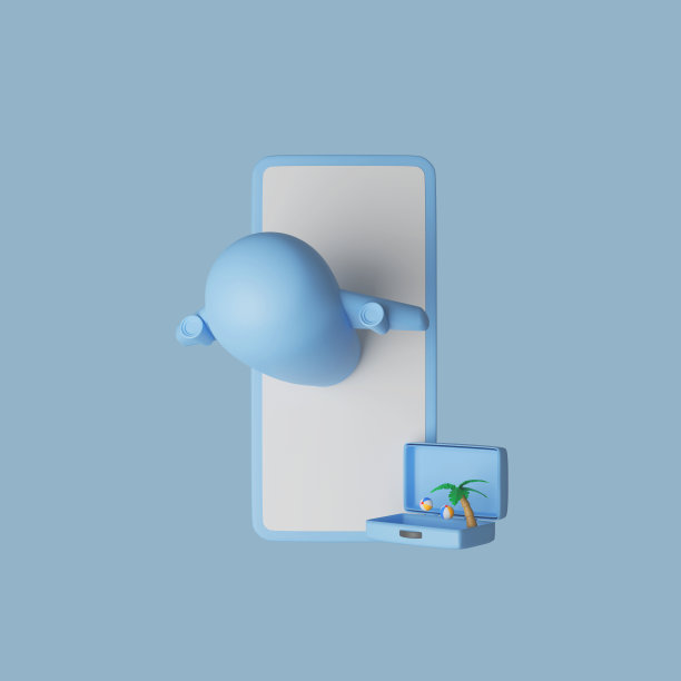 通过手机应用程序3D预订旅行航班。旅行3 d的概念。3D图标渲染插图图片下载