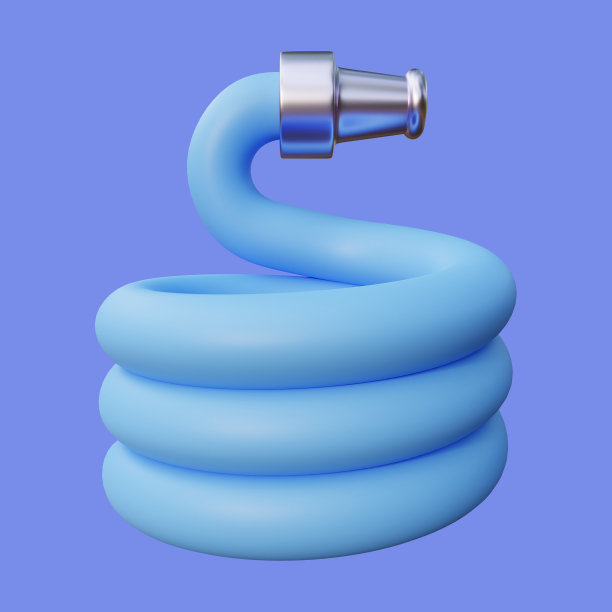 程式化的3D花园软管图标图片下载