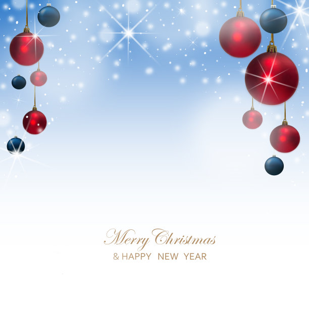 新年圣诞装饰物，挂一套新年玻璃球。卡。图片下载