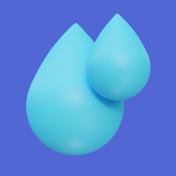 程式化的3D水滴插画图片下载