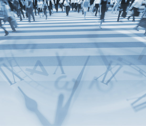 通勤者和怀表的数字合成图像图片下载