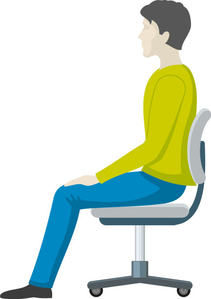 健康的坐姿男士坐在办公椅上图片下载
