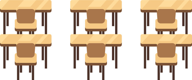 课桌，书房的木制家具图片下载