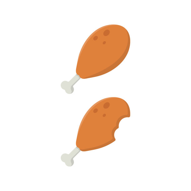 鸡腿图标集矢量设计。图片下载