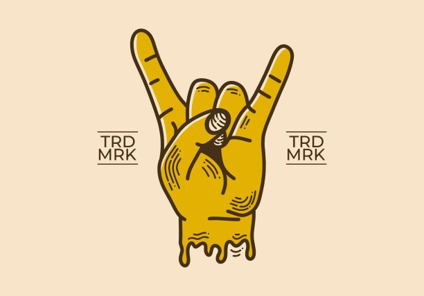 金属手的复古艺术插画图片下载