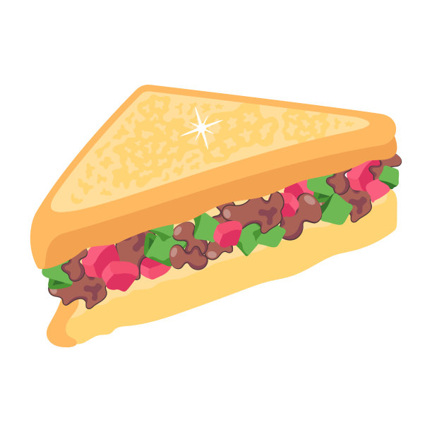 奶酪三明治平面图标，可定制设计图片下载