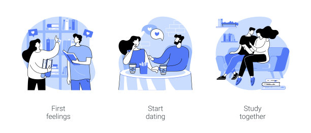 学生浪漫的时刻孤立的卡通矢量插图se图片下载