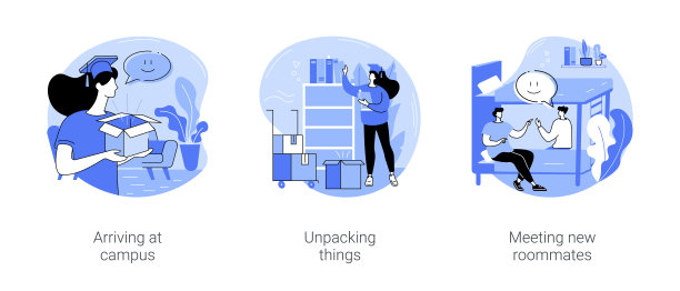 到达校园孤立的卡通矢量插图se图片下载