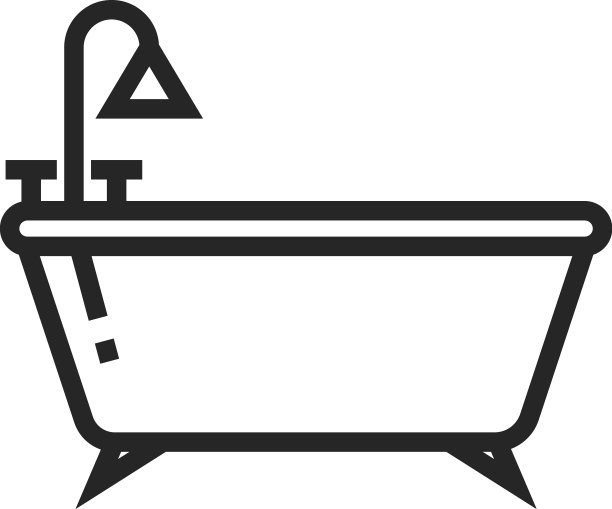 浴缸图标淋浴线标志卫生标志图片下载