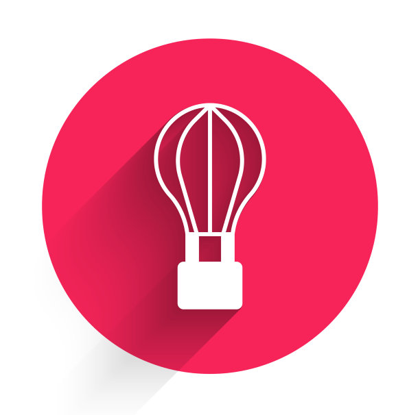 白色的热气球图标与长隔离图片下载