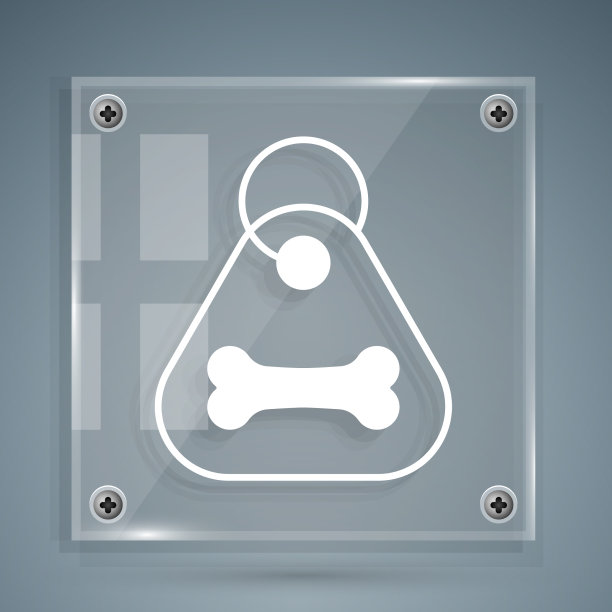 白色狗项圈，有名牌和骨匾图片下载