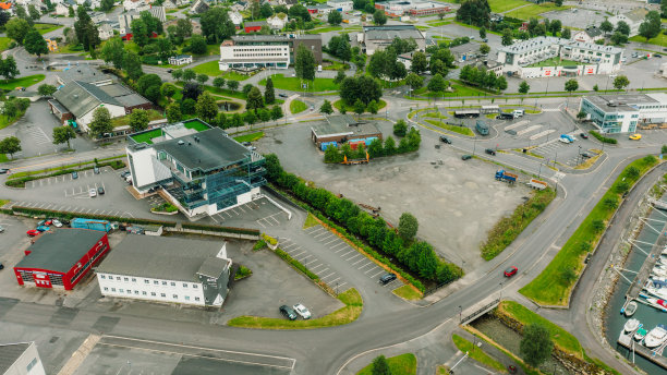 挪威奥斯塔市中心区的鸟瞰图图片下载