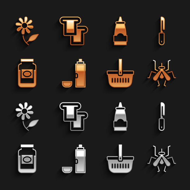 设置热水瓶容器刀蚊子野餐图片下载