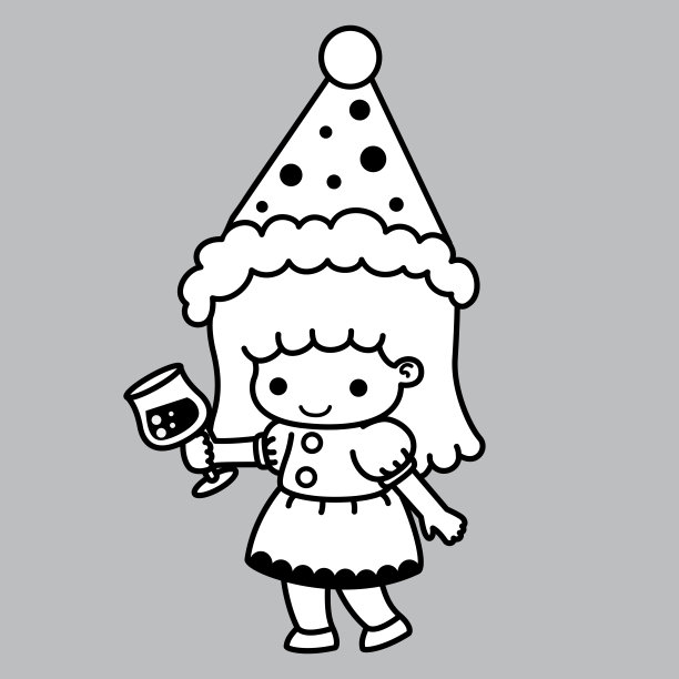 卡通小女孩派对图片下载