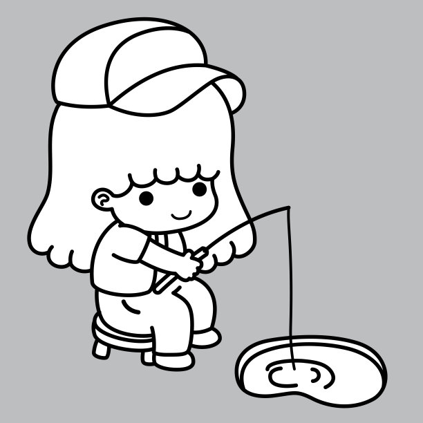 快乐的小孩钓鱼图片下载