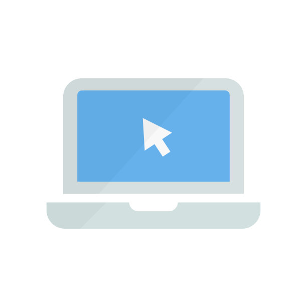 现代笔记本电脑和鼠标光标图标。向量。图片下载