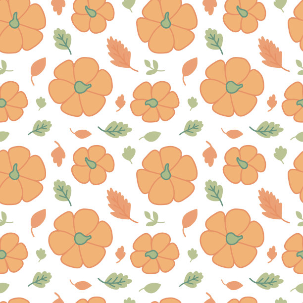 矢量南瓜无缝图案图片下载