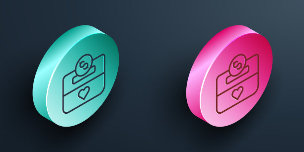 等距线捐赠与慈善图标隔离图片下载