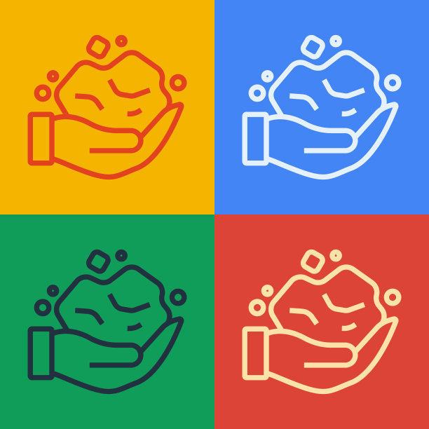 波普艺术线金块图标孤立的颜色图片下载