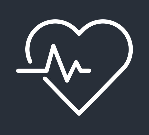 心跳图标矢量插图符号模板。心脏脉搏矢量图标或符号元素的轮廓风格。生活图标矢量。平坦的图标心脏心脏学符号。图片下载