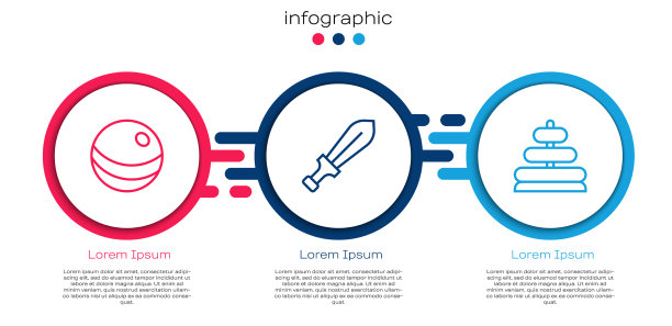 设定线沙滩球剑玩具和金字塔图片下载
