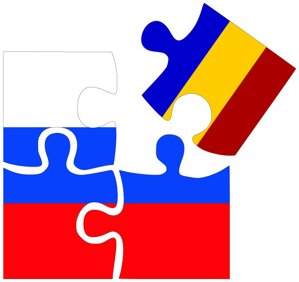 俄罗斯-罗马尼亚:带有旗帜的拼图形状图片下载
