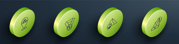 设等距线金条奖章矿和图片下载