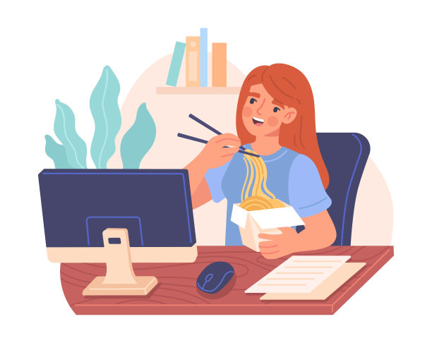 雇员在工作地点吃东西图片下载