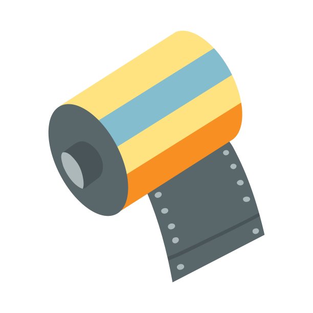 复古相机照片胶卷卷在平面风格。摄影相机用品的矢量插图，怀旧1980 1990图片下载