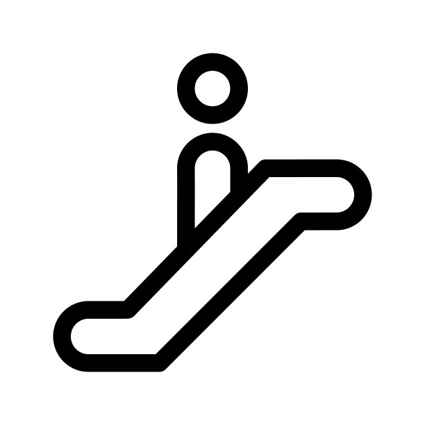 自动扶梯轮廓图标。矢量图形图片下载