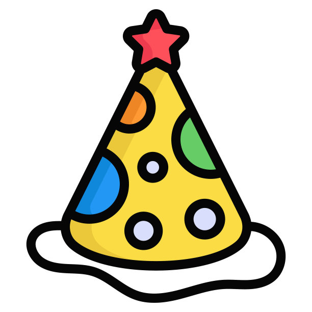 帽子图标，圣诞节和庆祝活动。颜色轮廓符号集合。可编辑的矢量设计图片下载