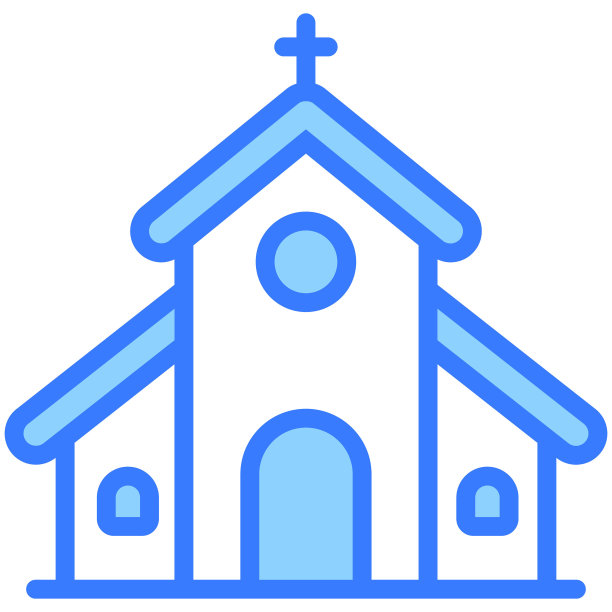 教堂的标志，圣诞节和庆祝活动。大纲符号集合。可编辑的矢量设计图片下载