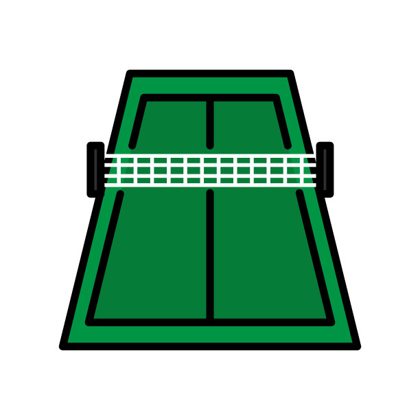 网球场直线颜色图标。简单的设计可编辑。设计模板向量图片下载