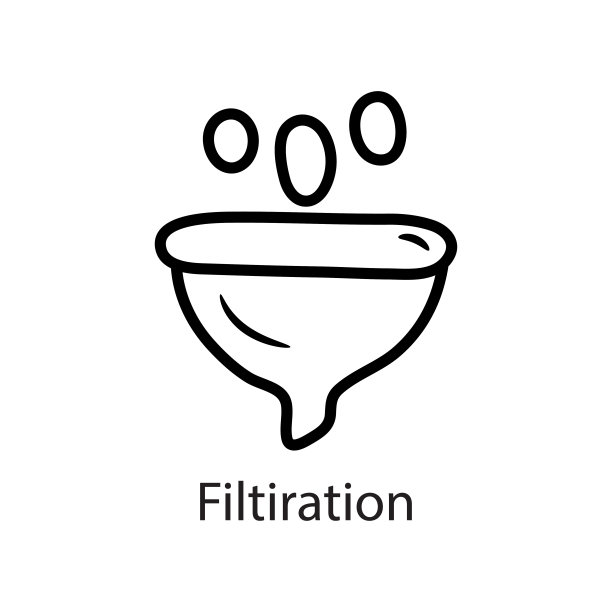 过滤轮廓图标设计插图。数据符号在白色背景EPS 10文件图片下载