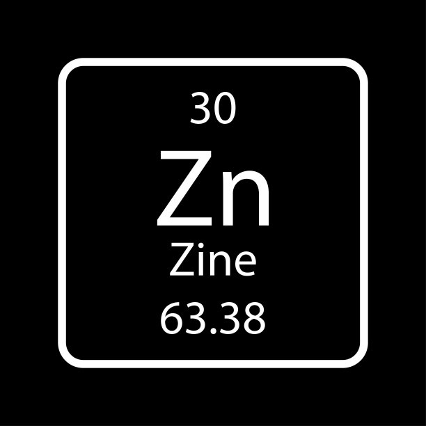 锌的象征。元素周期表中的化学元素。矢量插图。图片下载