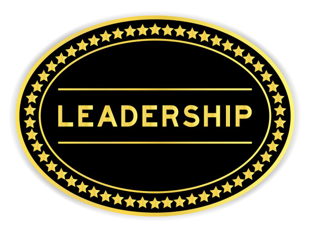 黑色和金色圆形标签贴纸与字领导在白色背景图片下载