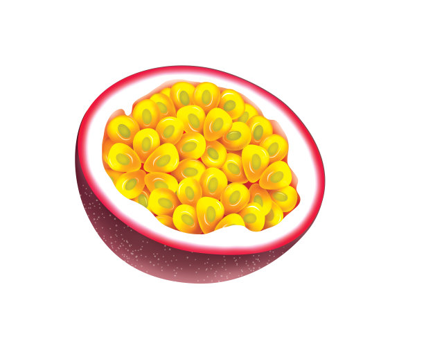 西番莲果，半切，孤立在白色背景上图片下载