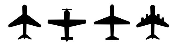 飞机图标集。飞机俯视图图标设置。集合黑色剪影飞机，喷气机，客机和复古飞机图标。飞机，机场，飞机图标设置。旅行插图。节日的象征。矢量图图片下载