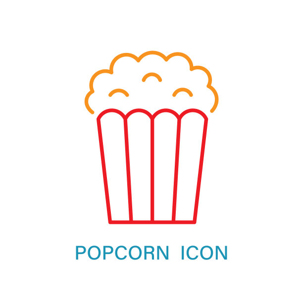 爆米花盒简单的线条图标图片下载