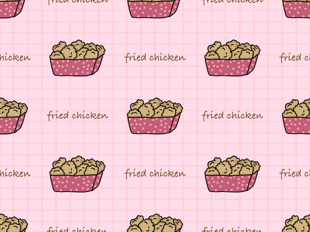炸鸡无缝图案的粉红色背景图片下载