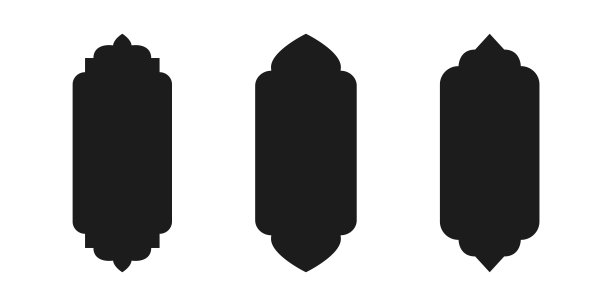 伊斯兰风格窗户或门拱造型，阿拉伯框架，斋月剪影图标图片下载