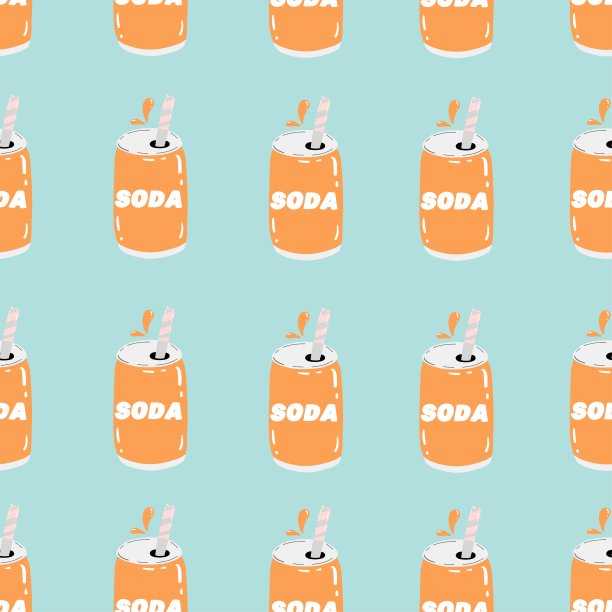 无缝模式苏打在蓝色背景图片下载