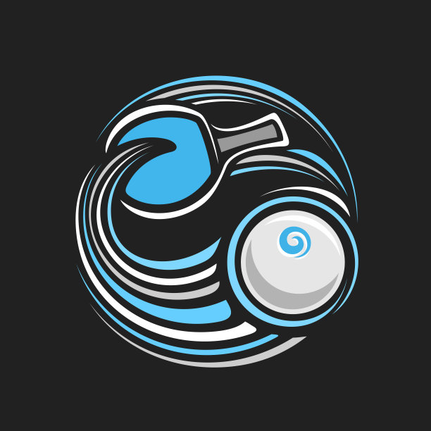 乒乓球的矢量标志图片下载