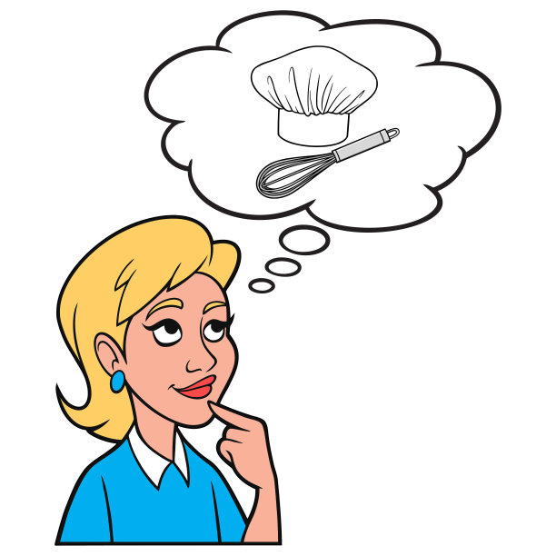 女孩在想一顶厨师帽图片下载