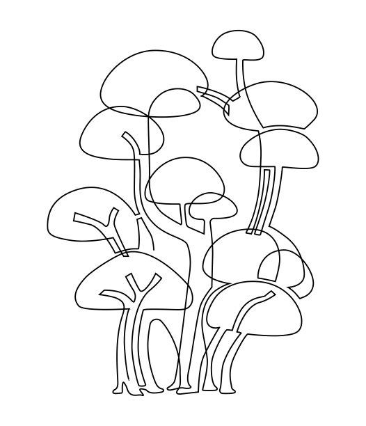 孤独的大树。热带或热带草原景观。连续的线条画。矢量插图。图片下载